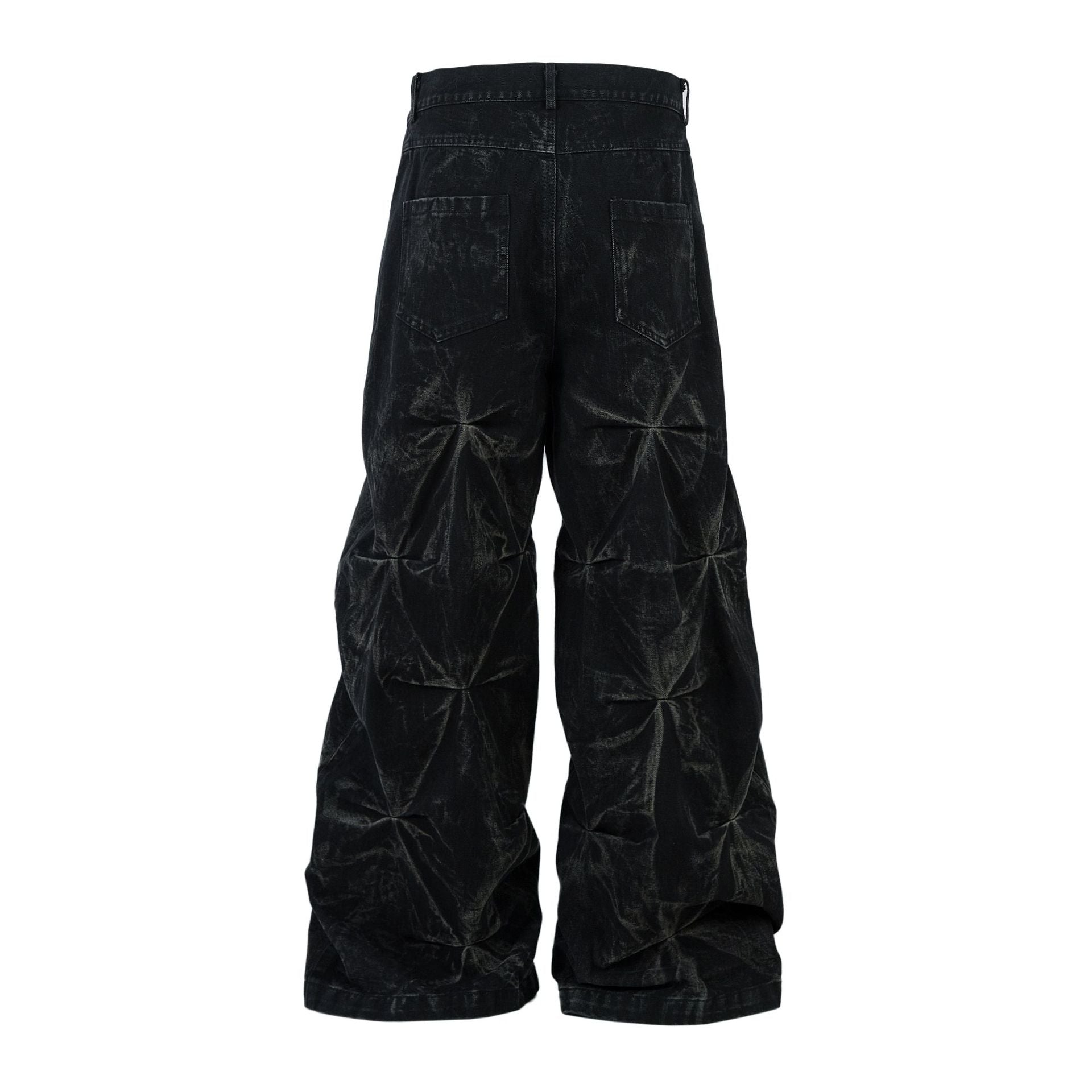 New Slimming Pleated Washed Jeans