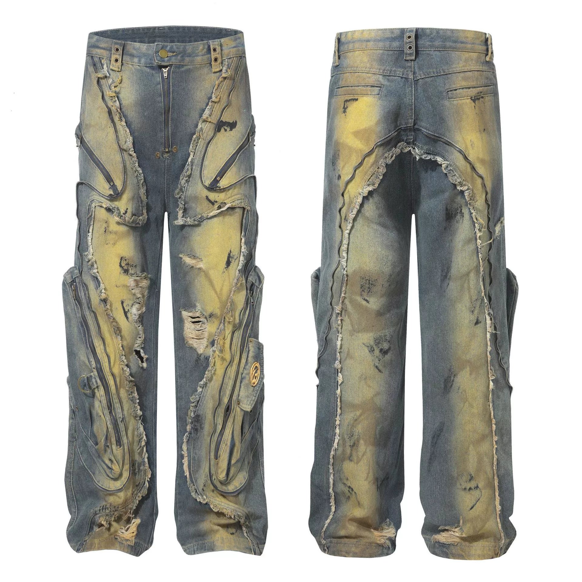 Ripped vintage fashion jeans