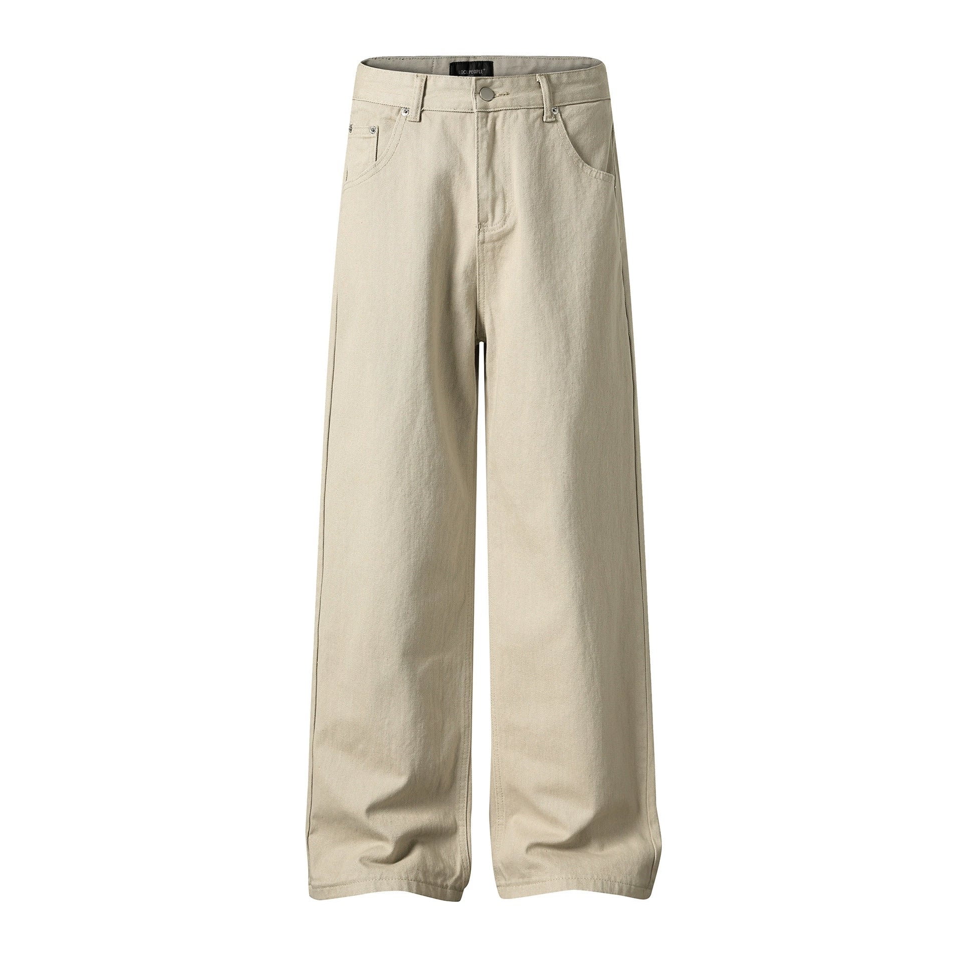 Fashion workwear jeans high street embroidery loose wide pants